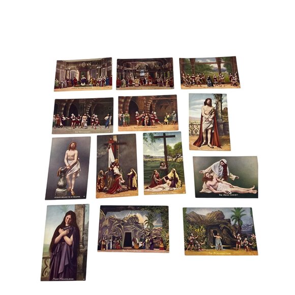 1910 Oberammergau Passion Play 49/50 Antique Postcard Set w/ Box Divided Back - Picture 3 of 8